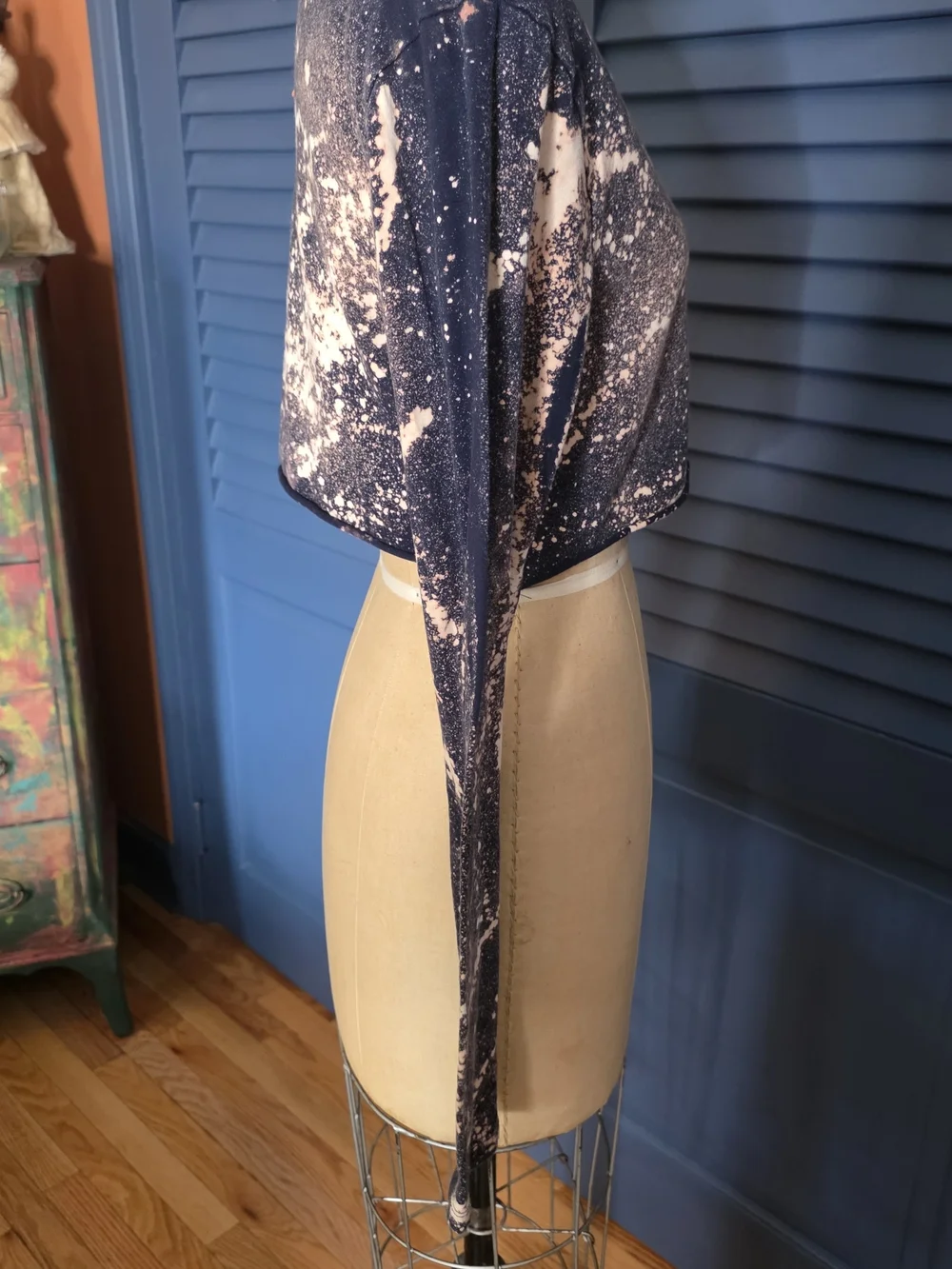 Zara Trafaluc Bleach Splatter Cropped Long Sleeve Top - Size M